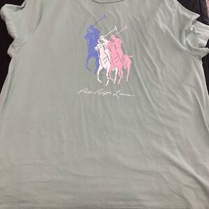 Polo by Ralph Lauren Green Tee with Multicolor Logo